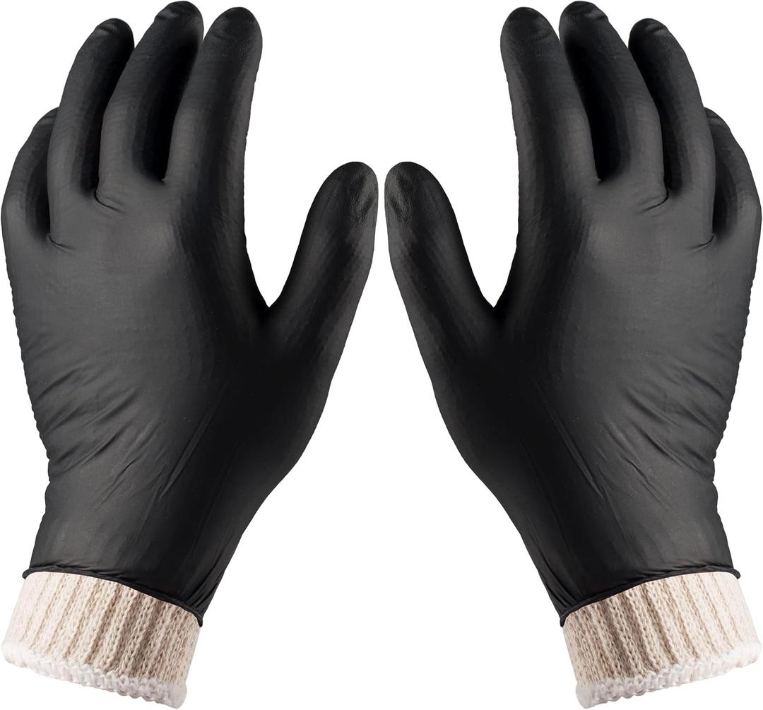 Nechtik BBQ Gloves 4 Cotton Glove Liners and 100 Disposable Gloves Washable Cotton Liners Powder Latex Free Nitrile Gloves