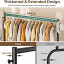 HYSEYY Clothes Clothing Rack, Rolling Heavy Duty Clothes Rack Load 420 LBS With Wheels, Metal Clothes Rack for Hanging Clothes, Portable Standing Clothes Garment Rack, Black,48 inches