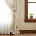 Brass Curtain Holdbacks (2 Pack) Gold Curtain Tieback Curtain Holders Backs Wall Hooks Pull Backs for Wall Mounted Home Decoration (Bow)