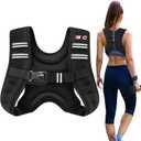 Weighted Vest Woman, 6 LB Womens Weight Vest for Walking, Strength Training Weight Vests for Men, Reflective Stripe Fitness Vest for Workout Running Jogging (Black)