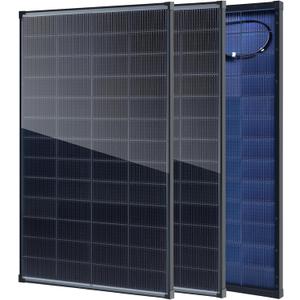 400 Watt Solar Panel 24V/12V Bifacial N-Type 16BB,25.6% Efficiency PV Grade A+ 2x200W, IP68 Waterproof, Rustproof Aluminum, Anti-Shading Bypass, Roof, Ground Mounting,MC4 J-Box, for Class B Van RV