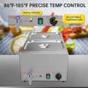 Valgus Commercial Bain Marie, 19 Qt Stainless Steel Food Warmer for Buffet, 2x Round Pots with Tap