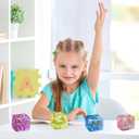 Fidget Toy Stress Cube- 4 Pack Sensory Squeeze Toys, Slow Rising Squishy Cube Filled with Thick Substance and Snowflakes Crafts, Anxiety Stress Relief Calming Tool for Adults and Kids