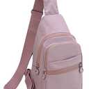 EVANCARY Small Sling Bag for Women Men, Sling Backpack Chest Daypack Crossbody Bag for Travel Outdoor Hiking, Pink Purple