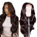 Body Wave 4# Chocolate Brown HD Lace Front Wigs 4x4 Inch Brazilian Virgin Human Hair Pre Plucked 180% Density Glueless Wear For Women （30 Inch）