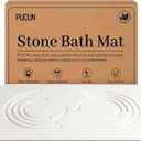 Stone Bath Mat Diatomaceous Earth Shower Mat,Quick Drying Diatomite Bath Stone Mat for Bathroom Floor -Super Absorbent,Natural, Easy to Clean(White) (1'4" x 1'11" (Rectangular))