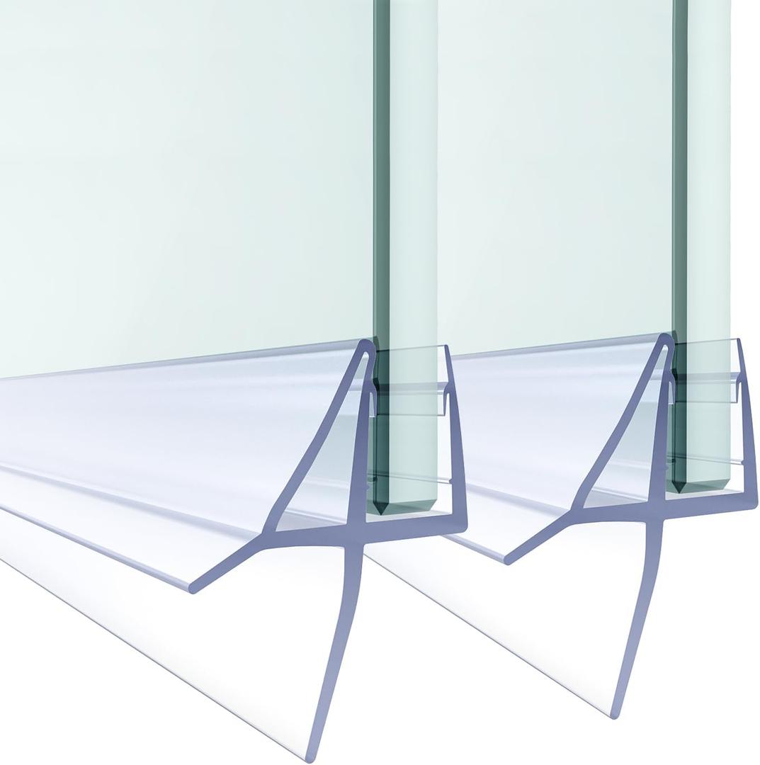 Shower Door Bottom Seal, 2 PCS 3/16" x 36" Shower Door Sweep for 3/16 Inch Glass, Frameless Glass Door Seal Strip,Stop Shower Leaks and Create a Water Barrier (5MM)