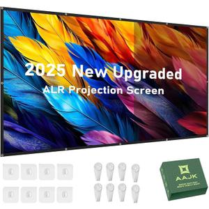 Projection Screen, 4K Movie Projector Screen 16:9 HD Foldable Anti-Crease Portable Projector, Movies Screen for Home Theater Outdoor Indoor Support Double Sided Projection (80in Pro)