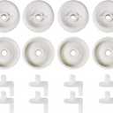 (8 Pack) Exact Replacement Dishwasher Dishrack Rollers and Studs - Lower Rack Wheel Kit Compatible with GE, Kenmore, and Hotpoint Dishwashers Part Number WD35X21038