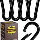 Carabiner Clip 5 PCS - Black Heavy Duty Carabiner Clip - Large Carabiner Clips - Snap Hooks - Perfect for Weight Lifting, Keychain, Dog Leashes & Gym