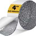 Double Bubble Reflective Foil Insulation Tape, Self-Adhesive Ac Pipe Insulation Wrap for AC Hose, HVAC Duct, Exhaust Hose, Bubble Wrap Insulation for Weatherproof Attics, Windows, Garages - 4 inch