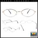 SA106 Extra Narrow Slim Metal Rim Oval Rectangle Retro Vintage Clear Lens Fashion Eyeglasses