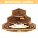 KLM Liquor Bottle Display Corner Shelf, Coffee Syrup Rack Organizer, 3 Step Countertop Liquor Wine Rack, mini bar, Liquor Cabinet, Home Retro Bar Shelf Stand for Liquor Whiskey. (Brown)