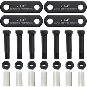 1 Sets Trailer Shackle Kit 2-1/4" Straps,Tandem Axle Trailer Shackles Kit 7 Bushings & 7 Bolts Nuts for Double Eye Leaf Spring 3500 lbs-5200 lbs Axles