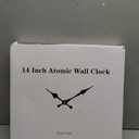 Atomic Analog Wall Clock, 14Inch Radio Controlled Sets Automatically Wall Clock, Aluminum Frame WallClock for Home School Office (White)