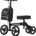 ELENKER Steerable Knee Walker Deluxe Medical Scooter for Foot Injuries Compact Crutches Alternative (Bright Black)