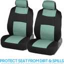 BDK PolyPro Car Seat Covers Full Set in Mint on Black Front and Rear Split Bench Seat Covers Accessories for Auto Trucks Van SUV,Easy to Install