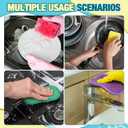 12 Pack Dish Sponges Kitchen Non-Scratch Microfiber and Compressed Cellulose Sponges for Washing Dishes Cleaning Pots Pans Kitchen Bathroom Cars Cleaning Supplies DIY Crafts for Kids