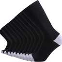 EnerWear 10P Pack Unisex Cotton Moisture Wicking Cushion Crew Socks (Black)