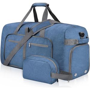 Felipe Varela Duffle Bag with Shoes Compartment and Adjustable Strap,Foldable Travel Duffel Bags for Men Women,Waterproof Duffel Bags (65L)