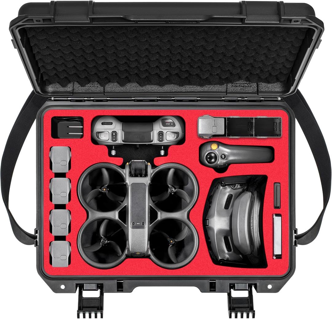 STARTRC Avata 2 Case,Waterproof Carrying Hard Case for DJI Avata 2 Fly More Combo with Goggles 3(NOT for Goggles N3),FPV Remote Controller 3,Battery Charging Hub,FPV Drone Accessories