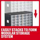 CRAFTSMAN Storage Organizer, 30 Small Drawer Modular Storage System, Easily Stackable, Plastic, Black, White (CMST40730)
