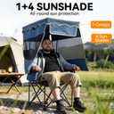 Oversized Camping Chair with Canopy，Folding Chair Supports 330 Lbs, Blue, Single Pack