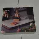 OOU Knife Set with Block and Sharpener,9 Pcs High Carbon German Steel Knife Block Set, Dishwasher Safe Knife Set with Upgrade Ventilated Block & Built-in Cutting Board Organizer, Anti-Rust