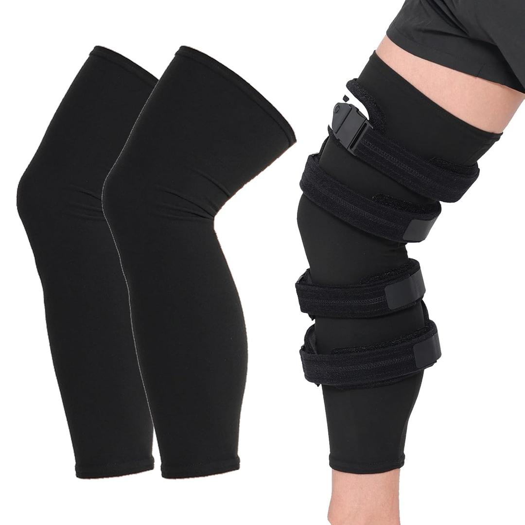 Orthomen 2 Pcs Knee Brace Undersleeve for Knee Support, Circulation Improvement & Pain Relief Knee Brace, Comfortable Knee Sleeve to Protects Skin from Abrasions and Irritations, Breathable Leg Sleeves for Men & Women (XXL)