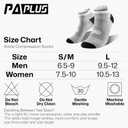 PAPLUS Compression Socks for Men & Women, 2/4/6 Pairs Ankle Running Socks with Arch Support, Ankle Support, Plantar Fasciitis