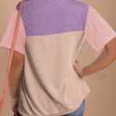 Dokotoo Womens Summer Tops 2026 Casual Color Block Womens T Shirts Loose Fit Crewneck Knitted Tops Trendy (XXL)
