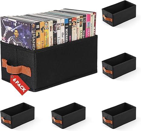 4 Pack DVD Storage Box, DVD Organizer Holds Up to 102 DVDs, Foldable DVD Holder, Large CD Storage Case