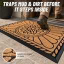 Mibao Front Door Mat, Heavy Duty Durable Welcome Mat for Outdoor Indoor, Dirt Trapper Waterproof Super Mud Scraper Door Mat for Entryway Outside Patio Porch, 36" x 24", Yellow Rectangular