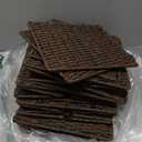 UBBCARE 4 Pack Wicker Basket, 10.5×10.5 Storage Cubes with Label, Foldable Cube Storage Bin with Handle, Square Storage Basket for Shelves, Woven Paper Rope Basket for Organizing, Brown