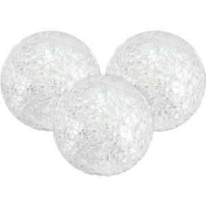 3-Pack Decorative Ball for Bowls, 2.4 Inch Mosaic Glass Balls Decorative Glass Orbs for Home Decor/Dining Tables/Wedding Party/Coffee Table/Centerpiece Decor [White]