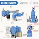242252702 Refrigerator Water Inlet Valve Fit for Fr-igidaire Ken-more Elec-trolux Cro-sley Fridge Triple Solenoid Inlet Water Valve Replace 240505101 240531101 K-76150 WV2702241 636701 by Fetechmate