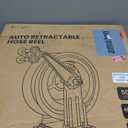 WOJET Pressure Washer Hose Reel 50 ft x 3/8 in, Retractable Hose Reel for Water/Air/Oil, Heavy Duty Hose Reel in Steel, Power Washer Reel with Dual Arm, Auto Rewind, Max 4000PSI (Without Hose)