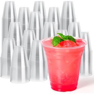 JOLLY CHEF 12 oz Clear Plastic Cups, 1000 Pack Disposable Clear Drinking Cups, Cold Party Drinking Cups for Ice Coffee, Picnics, Ceremonies, BBQ, Wedding, Birthday, Party, Christmas