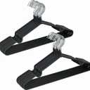 Amber Home 20 Pack 16" Non-Slip Rubber Coated Metal Suit Coat Hangers, Heavy Duty Clothes Hanger with Chrome and Black Friction, Metal Shirt Jacket Hanger with Round Notches for Dress