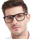MARE AZZURO Oversized Square Reading Glasses Men Large Readers Big Face 1.0 1.25 1.5 1.75 2.0 2.25 2.5 2.75 3.0 3.5 4.0 5.0 6.0 (Black, 1.50)