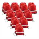 BeeGreen 20 Pieces Red Drawstring Backpacks Bags Bulk, String Bags Reflective Cinch Sack, DIY Blank Drawstring Bags for Women and Men