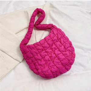 CHICSOUL.COM Bag Cotton Padded Puffy Shoulder Bag Puffer Crossbody Hobo Bag Padding Purse Lightweight Large Handbag for Women