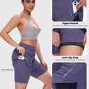 Sportneer Women Padded Bike Shorts - 4D Bicycle Cycling Shorts with 2 Zipper Pockets & 1 Inner Thigh Pocket, XL