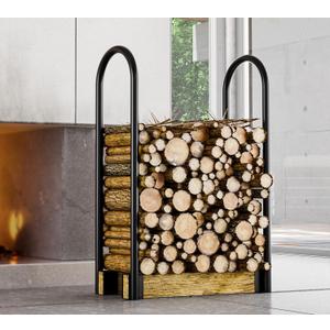 Fire Beauty Adjustable Firewood Holder Rack,Heavy-Duty Log Stand,Compatible with 2x4 Lumber,Expandable Length & Rustproof Design Log Bracket Rack Holder