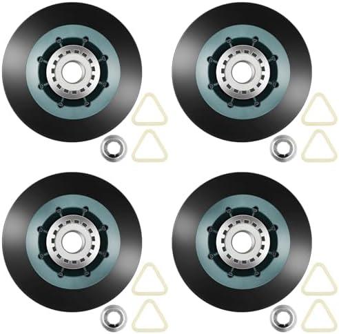 WPW10314173 W10314173 Dryer Drum Support Roller Kit Dryer Drum Rollers Replaces W10314171 8536973 8536974 AP6019303 PS11752609 Suitable for maytag kenmore whirlpool kitchenaid Dryers-4PCS