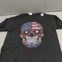 4th Of July American Flag Skull Skeleton For Women Men T-Shirt (Small, Black)