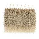 8 Packs Curly Boho Braids Faux Locs Crochet Hair, 14 Inch Goddess Locs Crochet Hair, Hippie Locs, Hair Extensions (14 Inch, 8 Packs, OT27/613#)