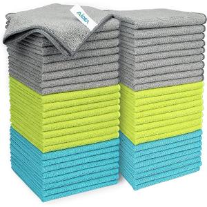 50 PCS AIDEA Microfiber Cleaning Cloths-24Pack, Soft Highly Absorbent Microfiber Towels, Lint-Free Streak-Free Microfiber Rags, Cleaning Cloth for House, Kitchen, Car, Window (12"x12")