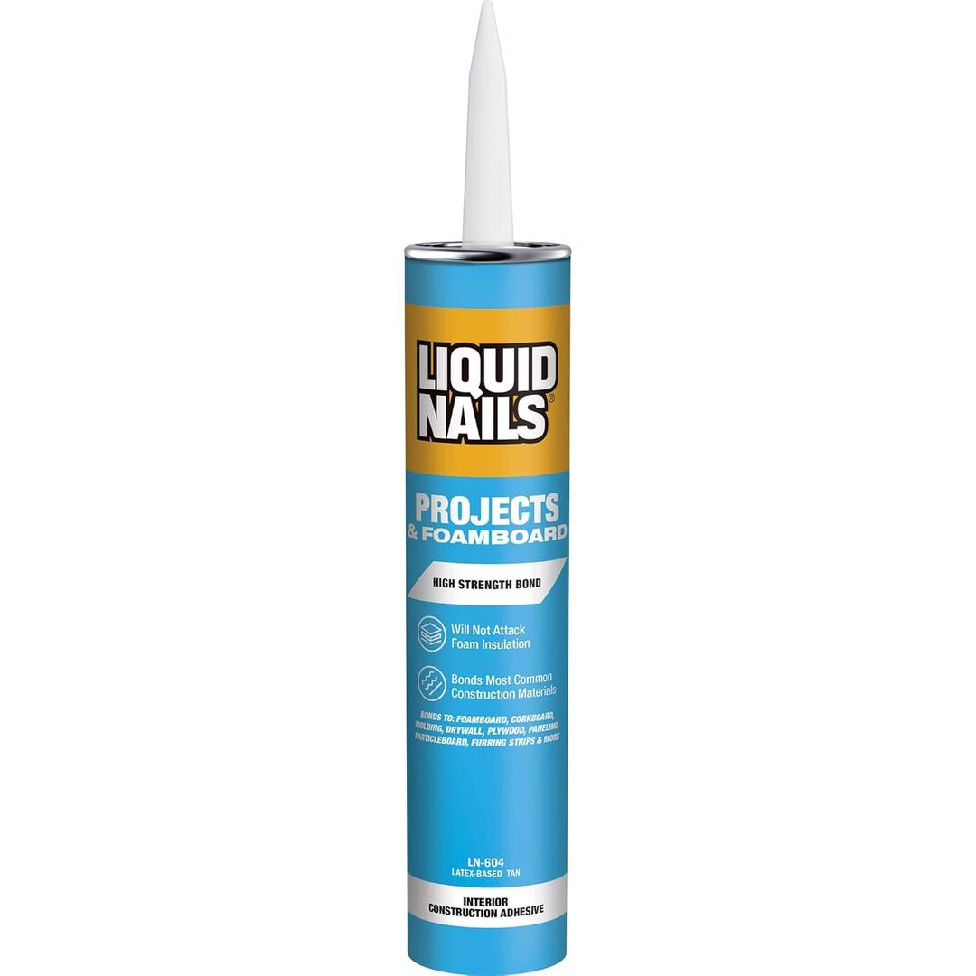 Liquid Nails Latex Projects 10 oz Off-White Interior Projects and Foamboard Adhesive