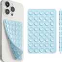 Pack of 4, SUCKY Double Sided Suction Phone Case Mount - Anti-Slip Holder, Hands-Free Fidget Toy, Phone Accessory for iPhone and Android - Sticky Grip for Selfies, Videos - Baby Blue